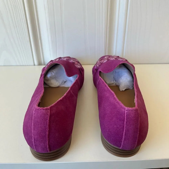 Violet & Red Simone Fuchsia Suede Chain Loafer Flats Size 7 New - Picture 6 of 6